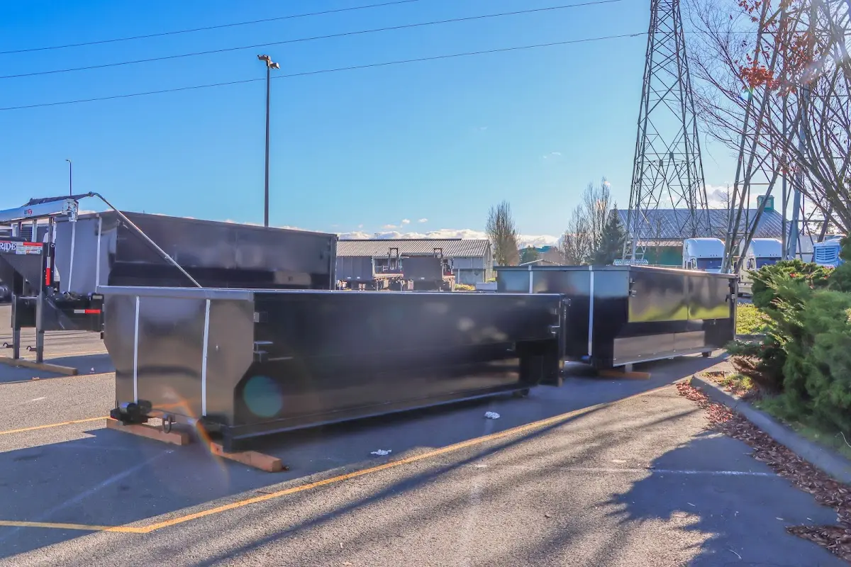 Roll-off dumpster ready for waste disposal at job site for Construction Dumpster Rental in Fort Edward
